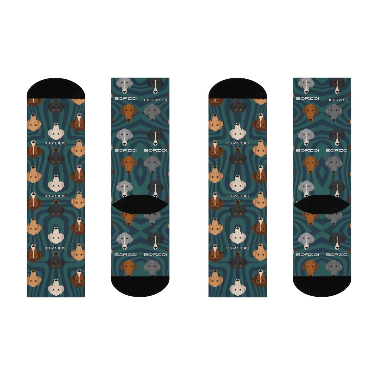 Borzoi Socks Modern Unisex Adult Stretchy Mid Calf Original Atlas Wanderlust