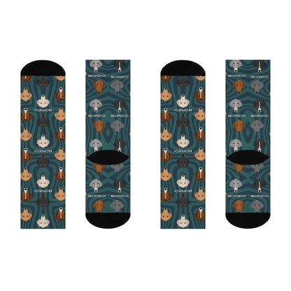 Borzoi Socks Modern Unisex Adult Stretchy Mid Calf Original Atlas Wanderlust