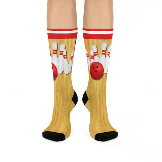 Bowling Socks Strike! Unisex Adult Stretchy Mid Calf Original Atlas Wanderlust
