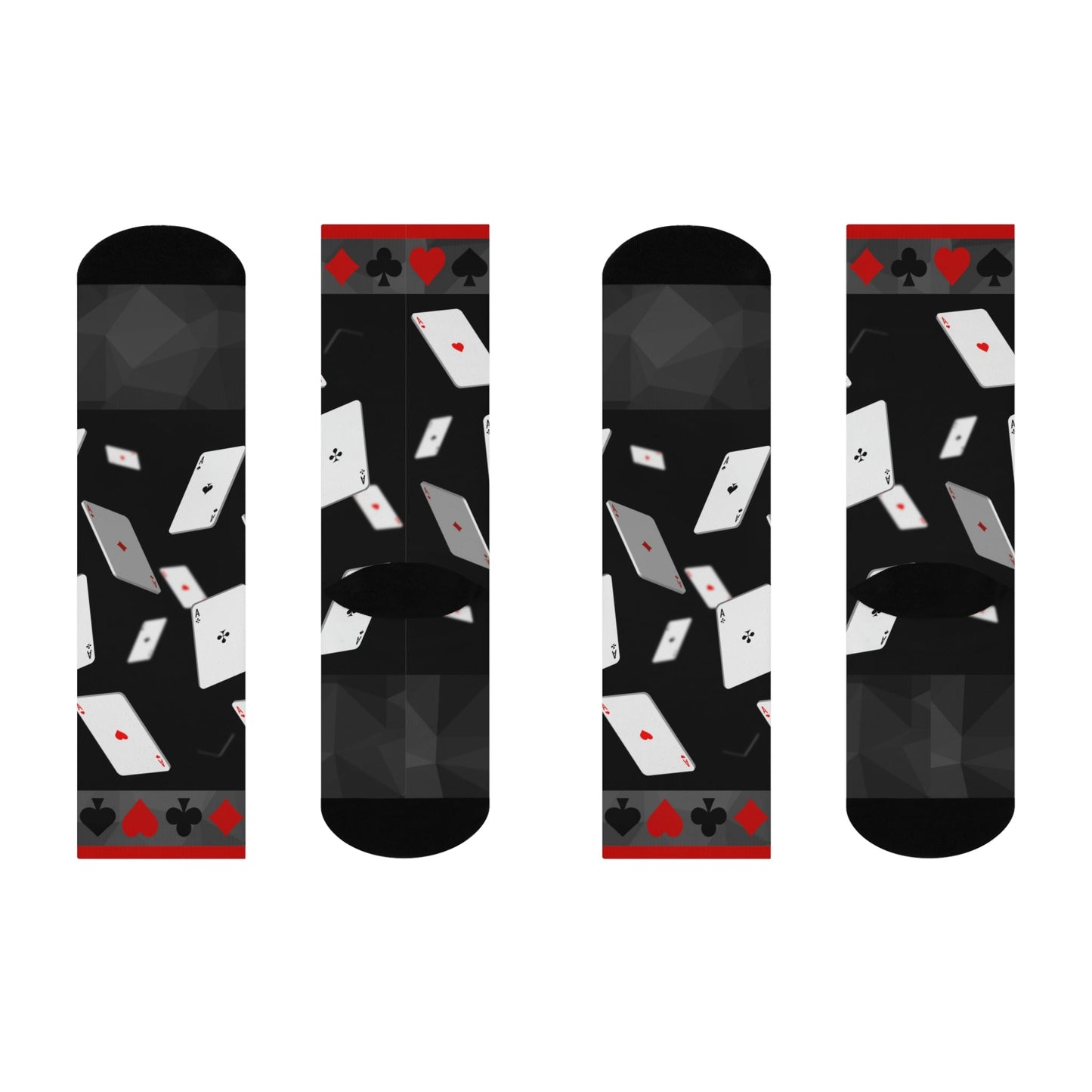 Casino Game Night Socks Gin Rummy Unisex Adult Stretchy Mid Calf Original Atlas Wanderlust