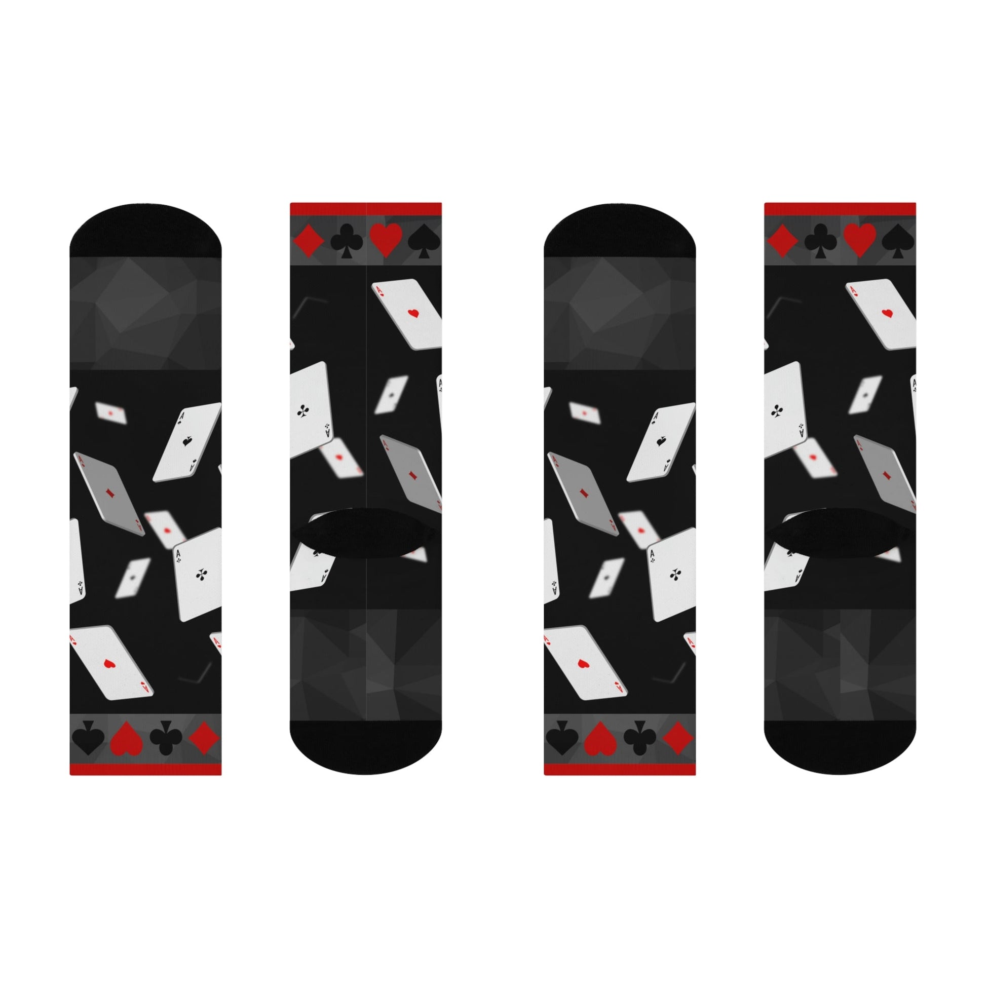 Casino Game Night Socks Gin Rummy Unisex Adult Stretchy Mid Calf Original Atlas Wanderlust