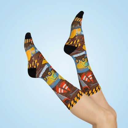 Construction Worker Socks Unisex Adult Stretchy Mid Calf Original Atlas Wanderlust