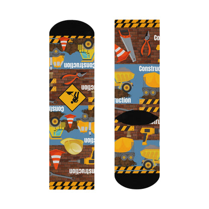 Construction Worker Socks Unisex Adult Stretchy Mid Calf Original Atlas Wanderlust