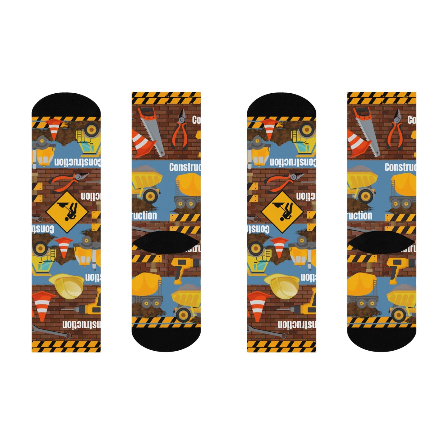 Construction Worker Socks Unisex Adult Stretchy Mid Calf Original Atlas Wanderlust