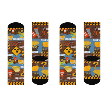 Construction Worker Socks Unisex Adult Stretchy Mid Calf Original Atlas Wanderlust