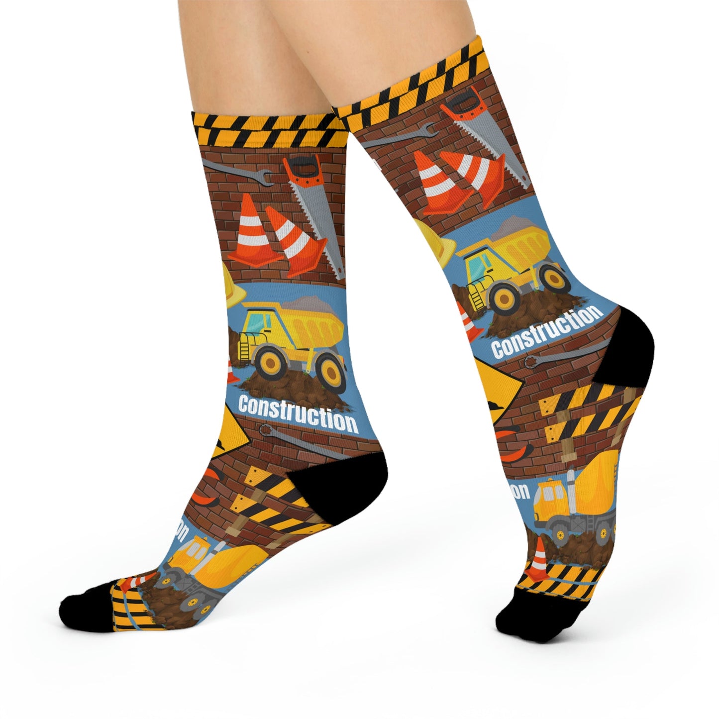 Construction Worker Socks Unisex Adult Stretchy Mid Calf Original Atlas Wanderlust