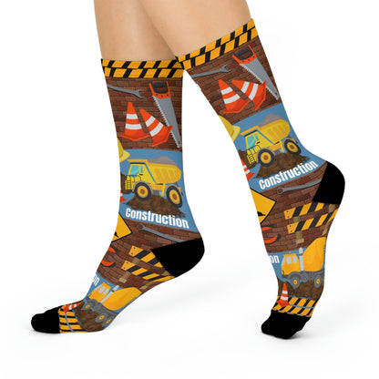 Construction Worker Socks Unisex Adult Stretchy Mid Calf Original Atlas Wanderlust