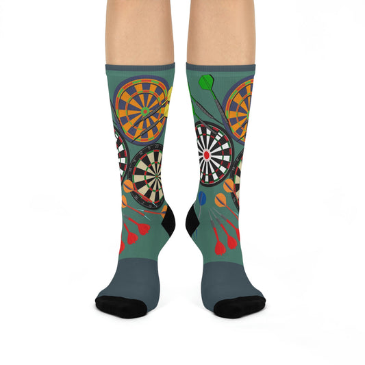 Dart Board Socks Unisex Adult Stretchy Mid Calf Original Atlas Wanderlust