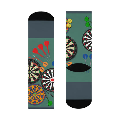 Dart Board Socks Unisex Adult Stretchy Mid Calf Original Atlas Wanderlust