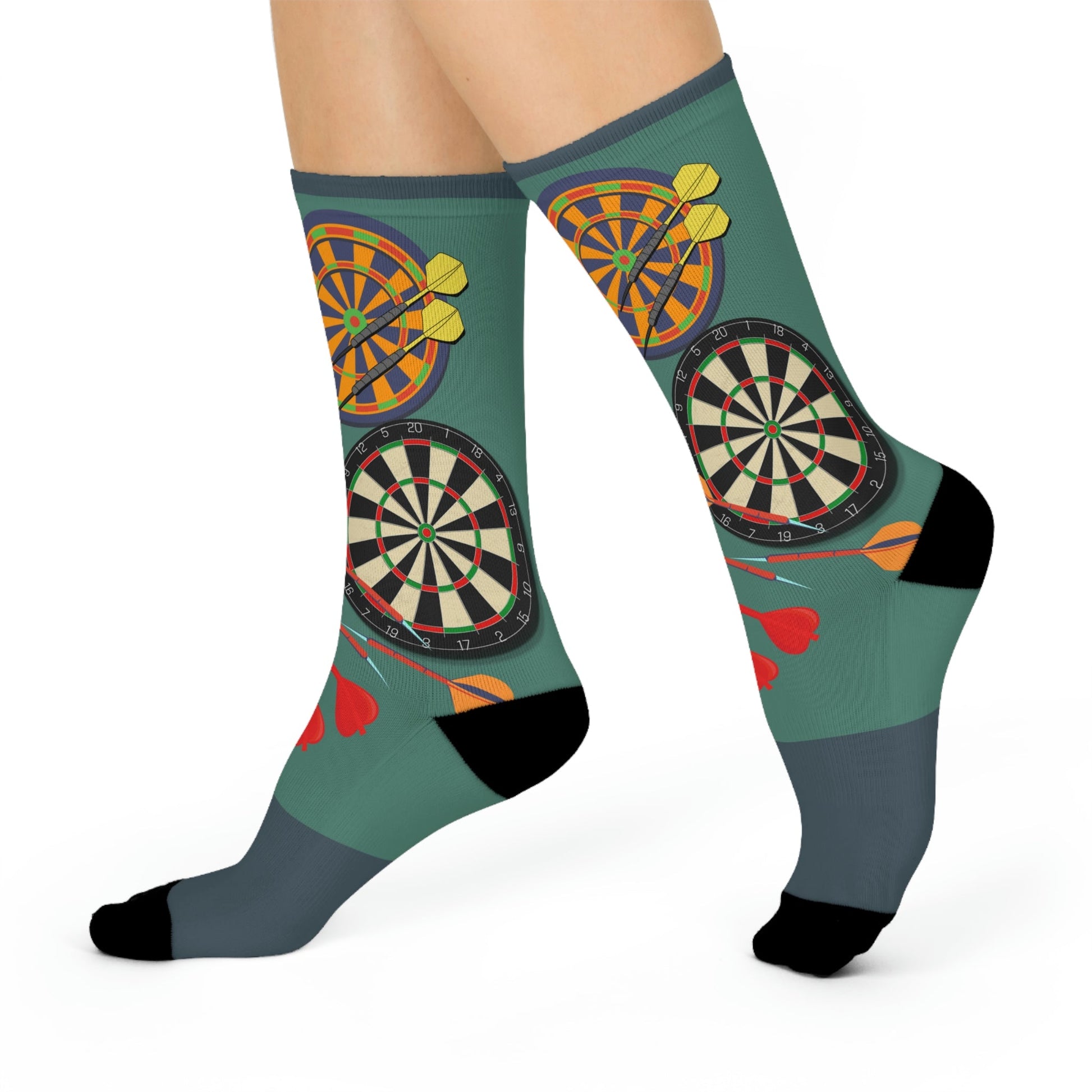 Dart Board Socks Unisex Adult Stretchy Mid Calf Original Atlas Wanderlust