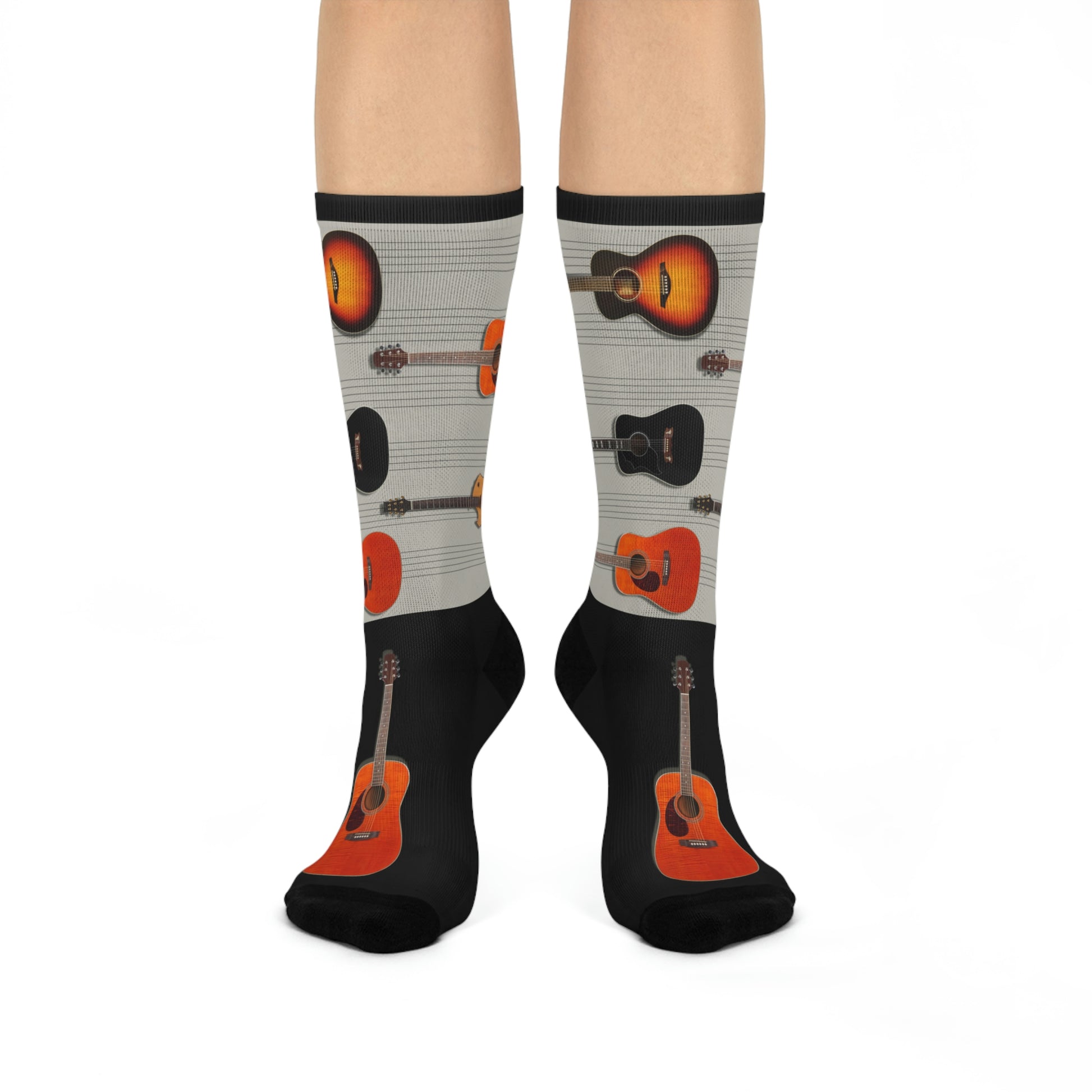 Front Sock with wooden acoustic guitars