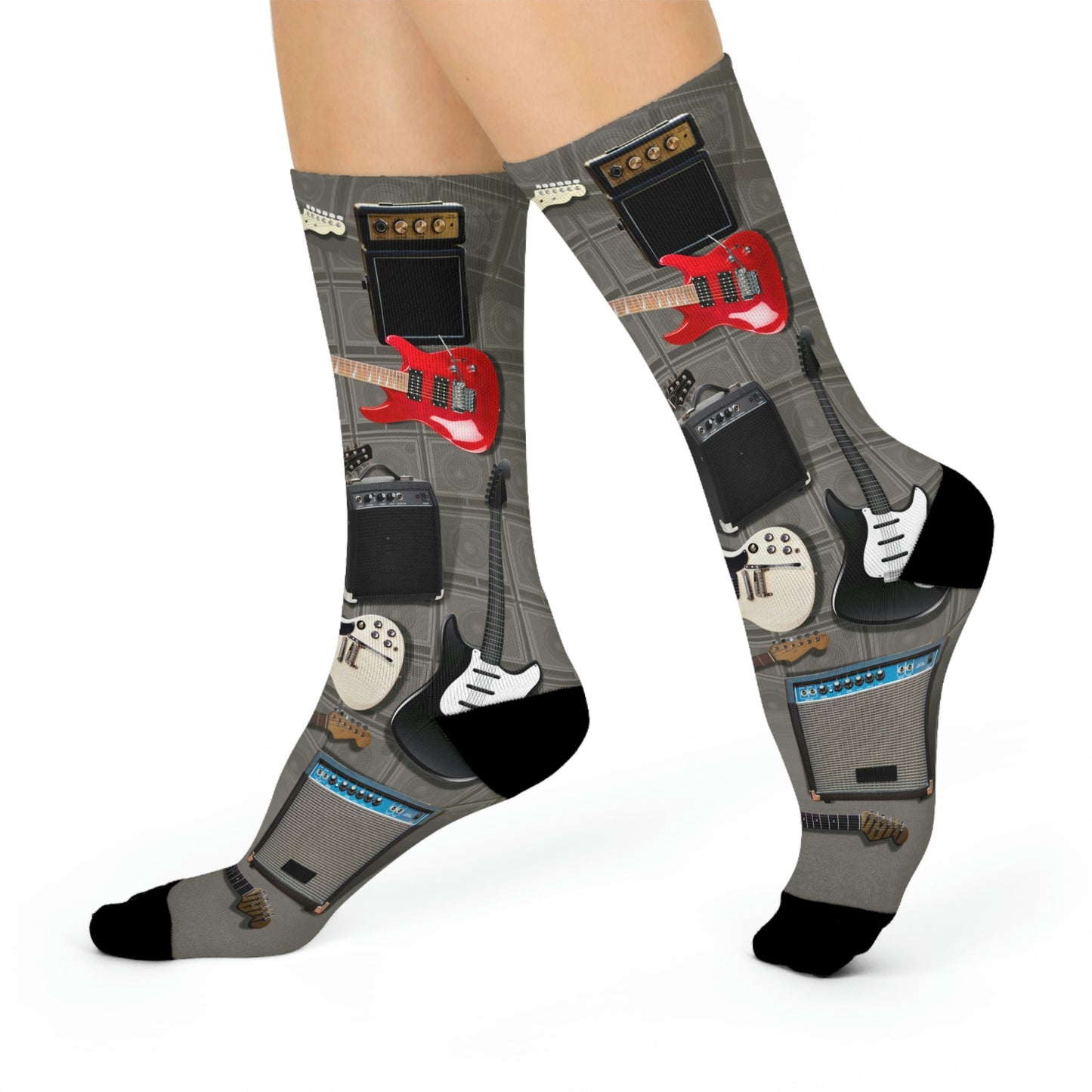 Guitar Socks Electric Unisex Adult Stretchy Mid Calf Original Atlas Wanderlust