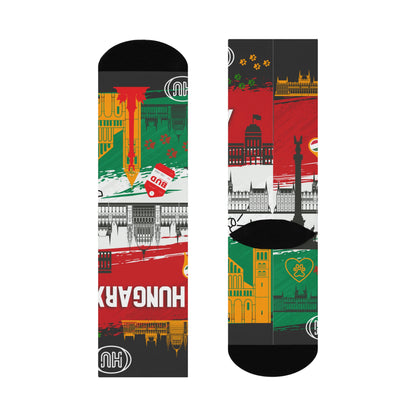 Hungary socks country colors Budapest skyline