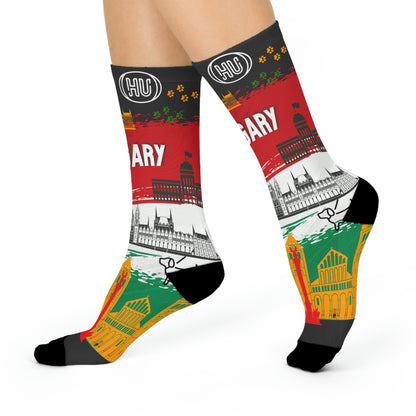 Hungary socks country colors Budapest skyline