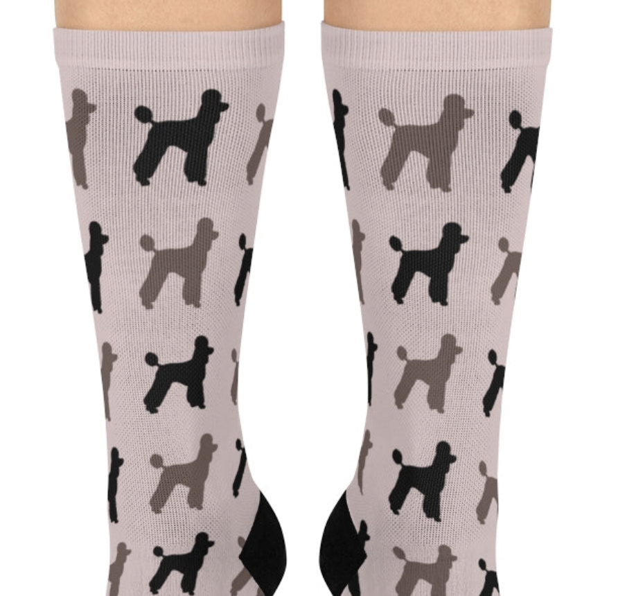 Poodle Crew Socks! 50's Style, great gift! classic, preppy design Standard Poodle - The Dapper Dogg