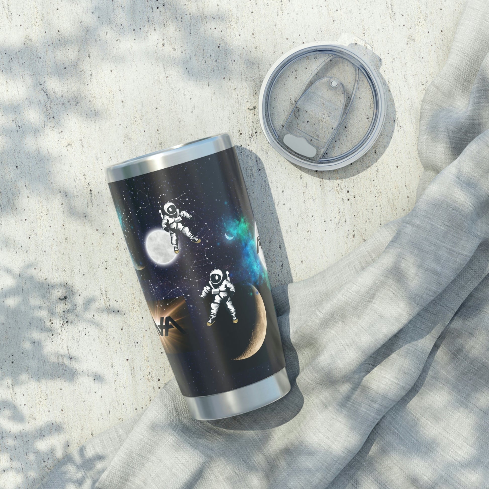 Angels and Airwaves Tumbler – Space Rock Moon Astronaut Design Atlas Wanderlust