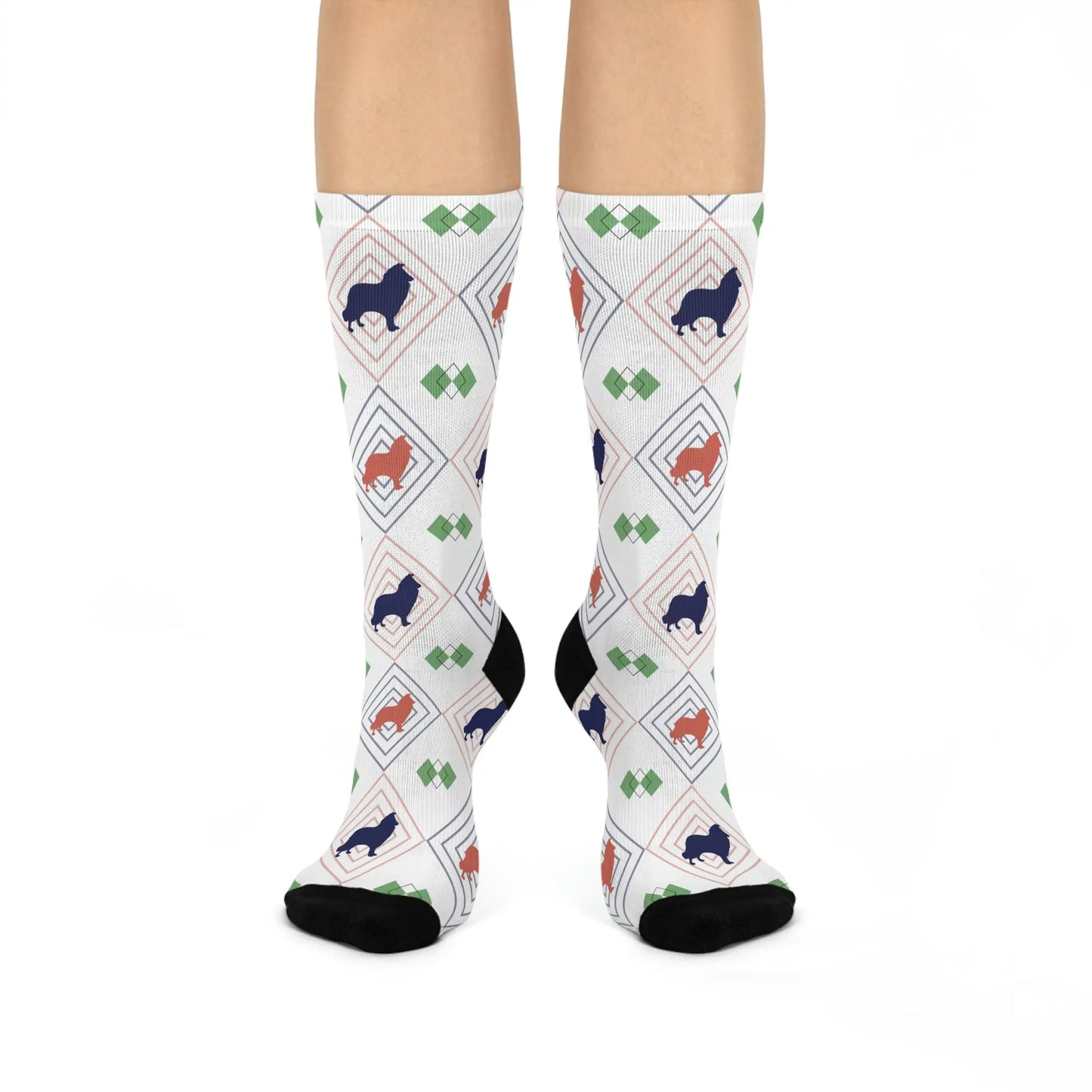 Border Collie Socks Unisex Adult Stretchy Mid Calf Original Atlas Wanderlust