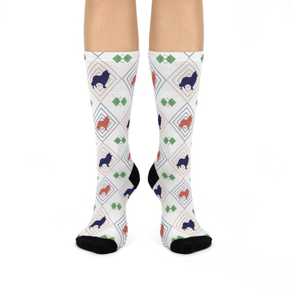 Border Collie Socks Unisex Adult Stretchy Mid Calf Original Atlas Wanderlust