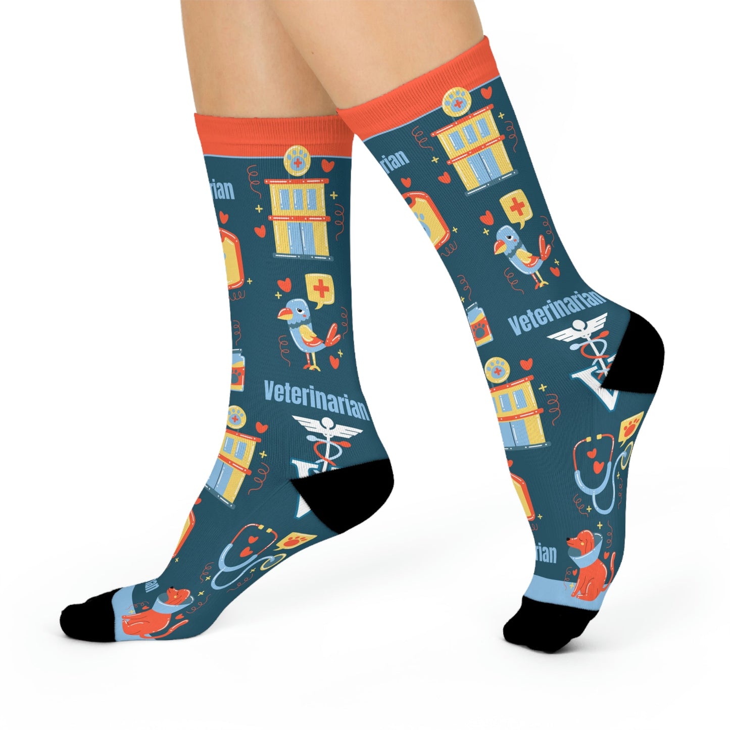 Veterinarian Socks Unisex Adult Stretchy Mid Calf Original Atlas Wanderlust