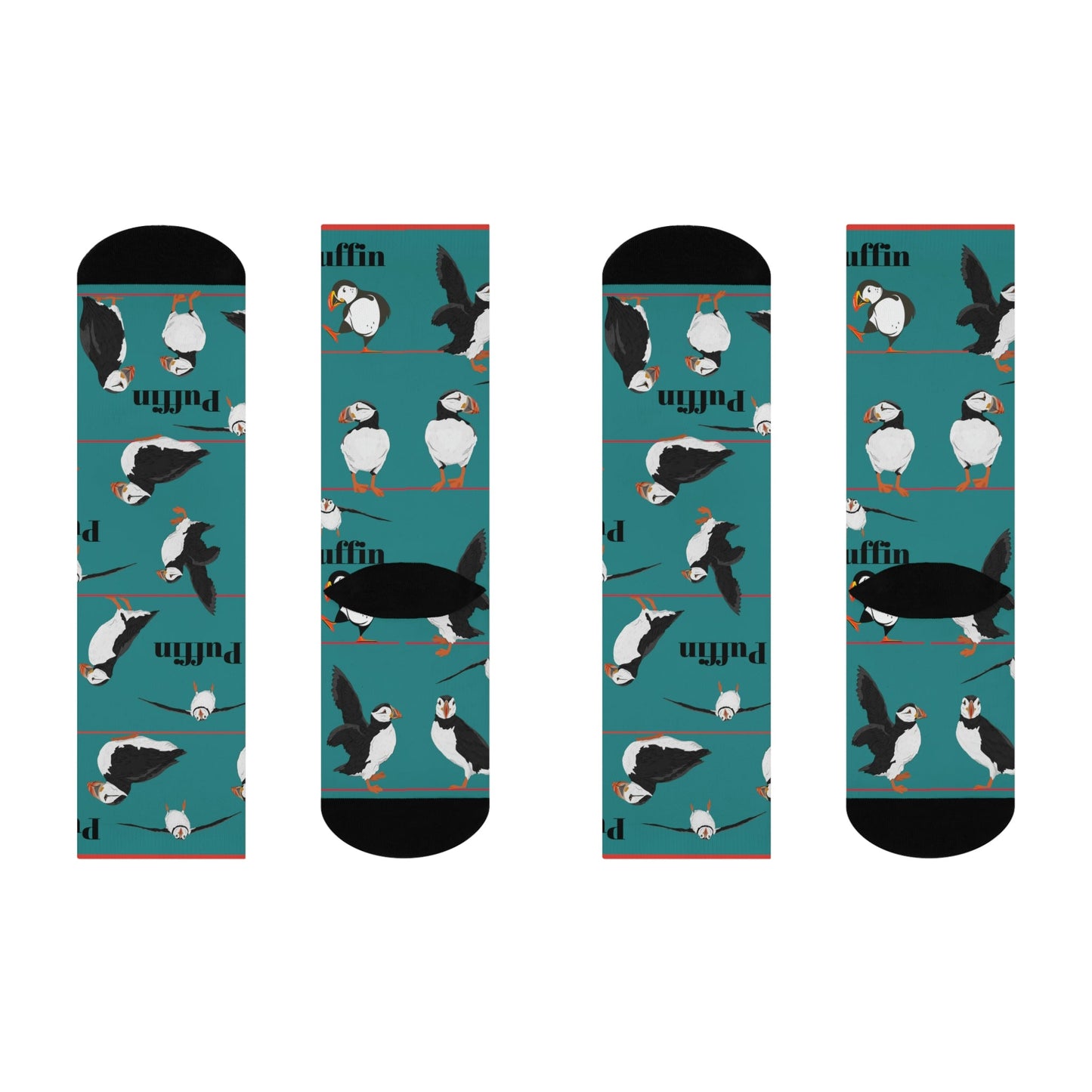 Puffin Socks Atlantic Seabirds Unisex Adult Stretchy Mid Calf Original Atlas Wanderlust