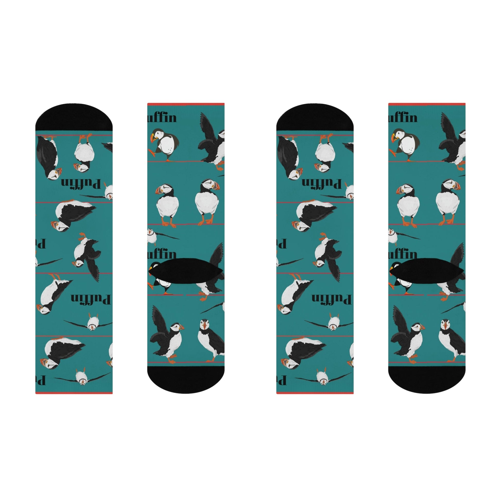 Puffin Socks Atlantic Seabirds Unisex Adult Stretchy Mid Calf Original Atlas Wanderlust