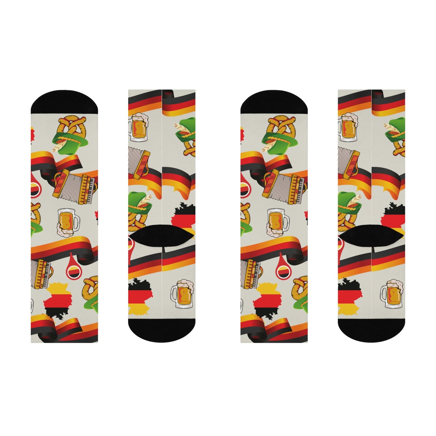 German Socks Pretzels Unisex Adult Stretchy Mid Calf Original Atlas Wanderlust