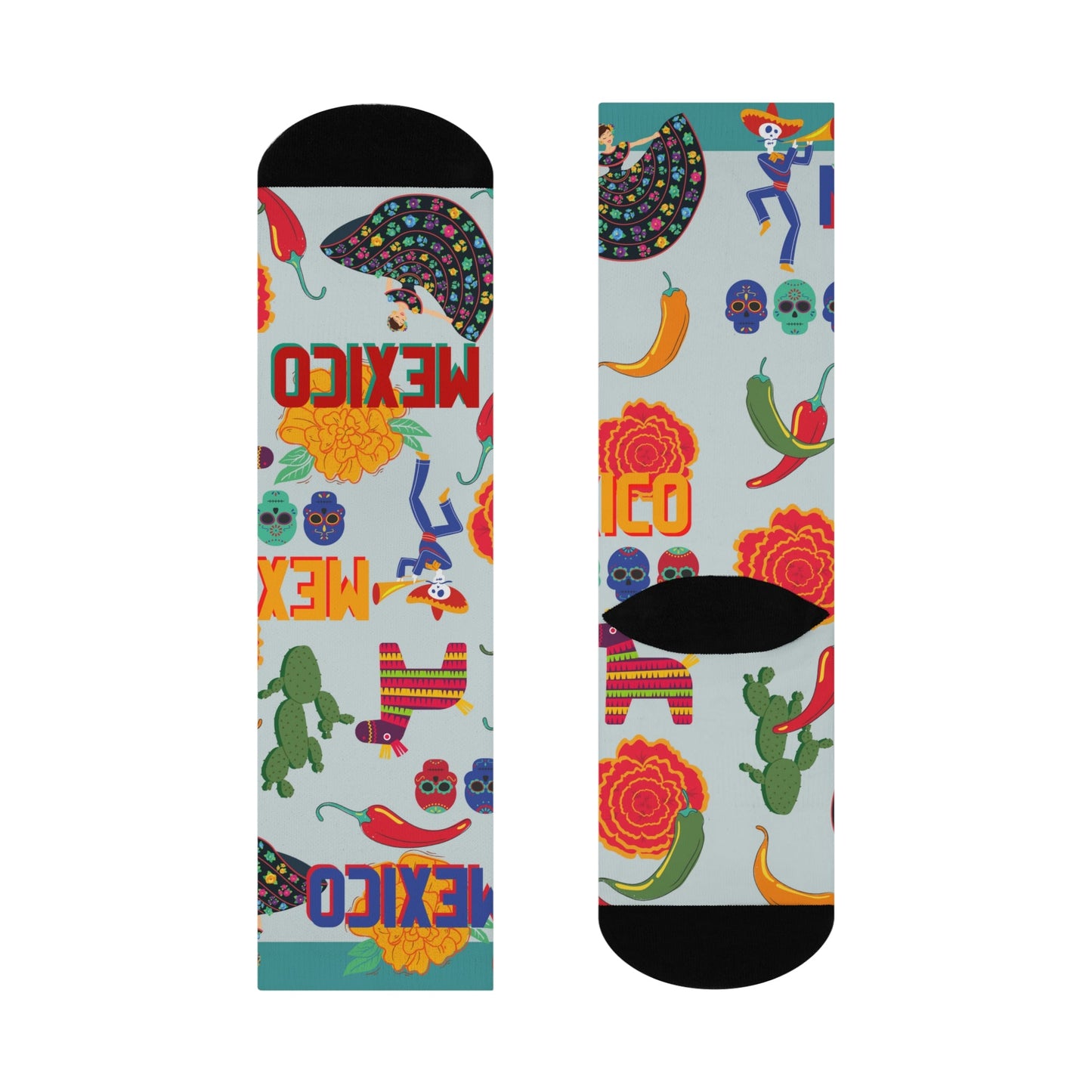 Mexico Socks Food Culture Unisex Adult Stretchy Mid Calf Original Atlas Wanderlust