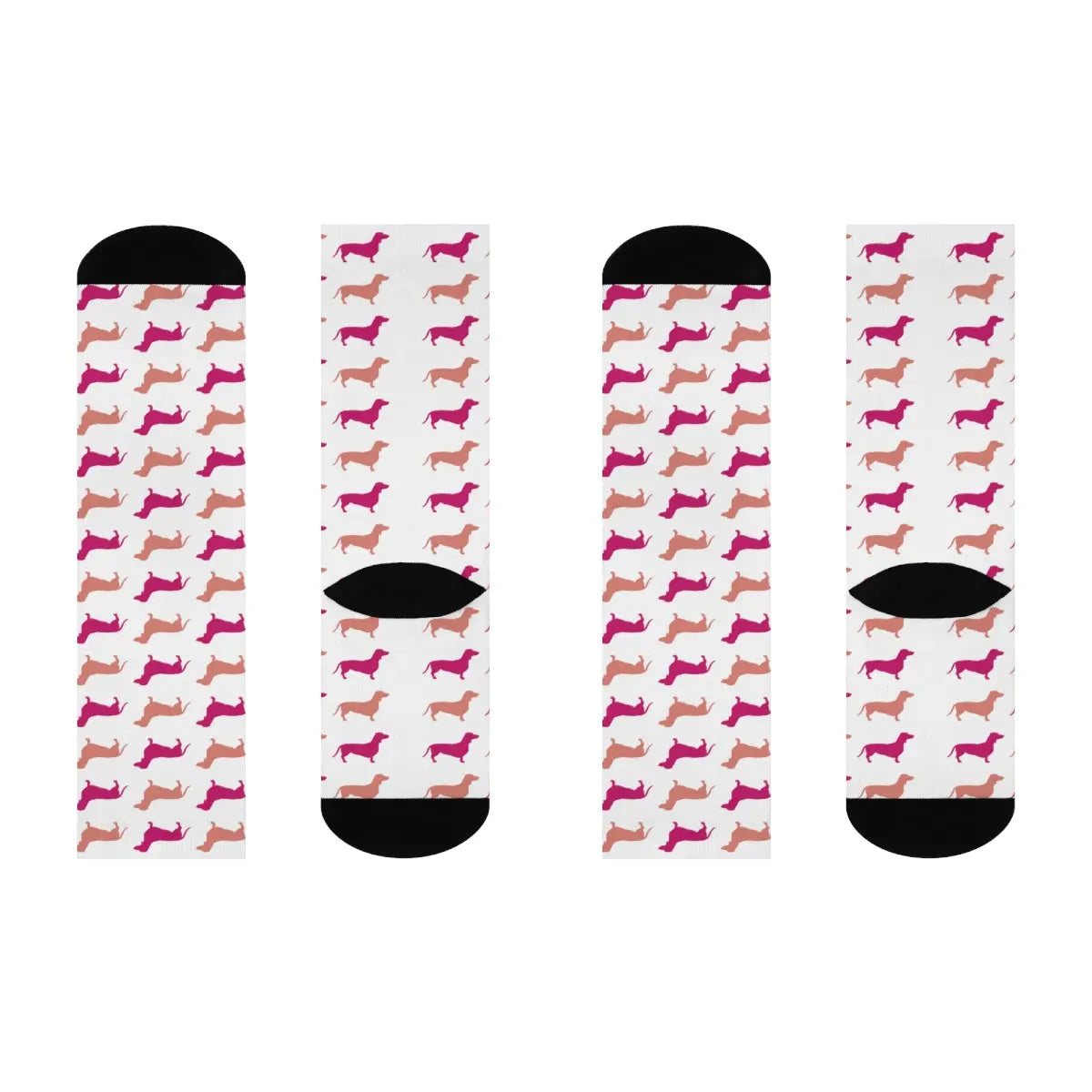 Dachshund Crew Socks! magenta and latte dachshund, great gift! modern, trendy, cute wiener dog socks! - The Dapper Dogg