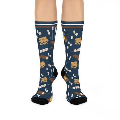 S’mores Socks Campfire Unisex Adult Stretchy Mid Calf Original Atlas Wanderlust