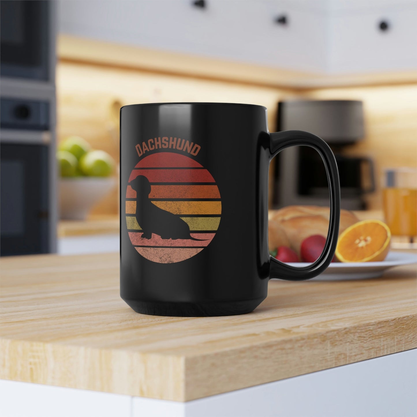 Dachshund Mug, Retro Atlas Wanderlust