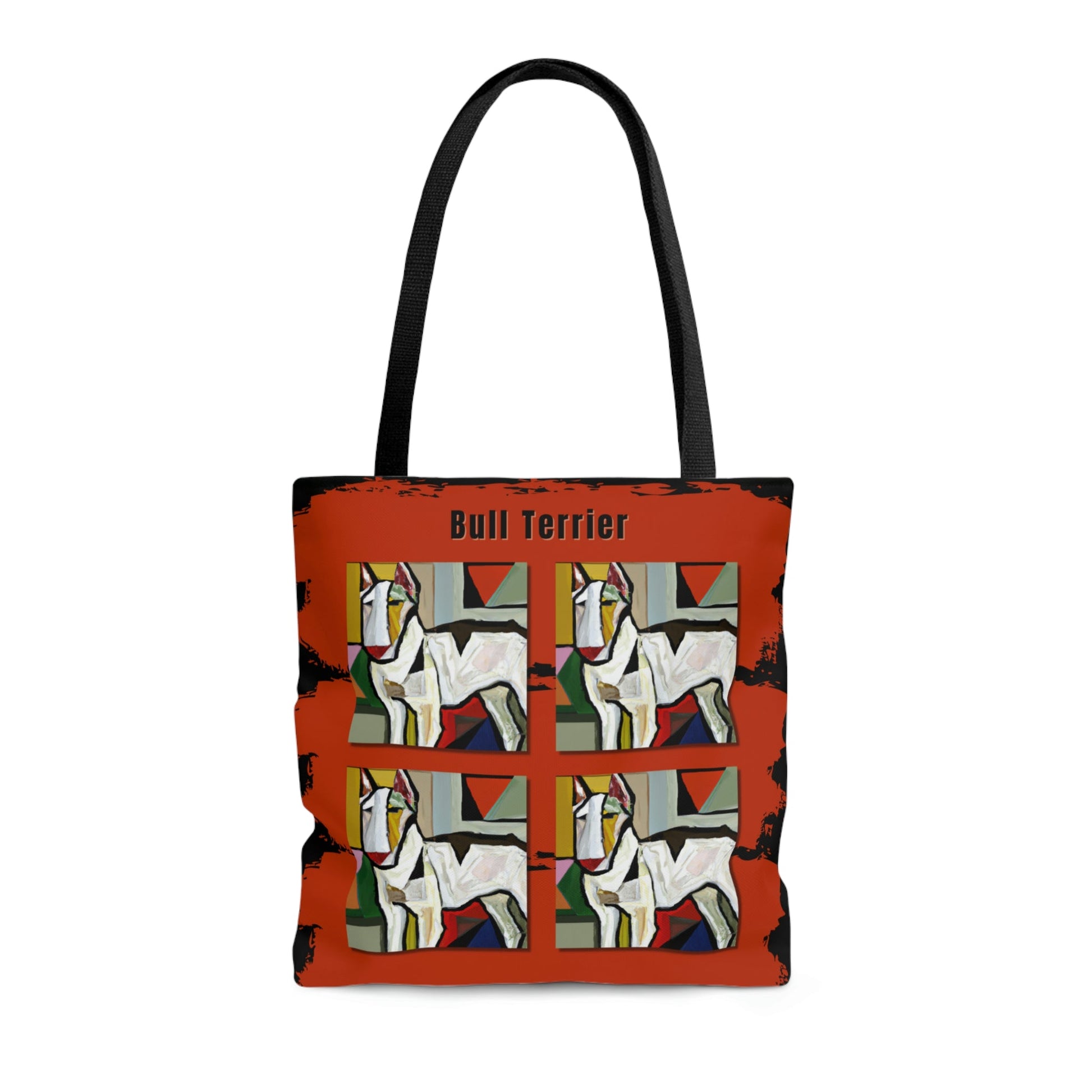 Bull Terrier Tote Bag, Picasso Style Atlas Wanderlust