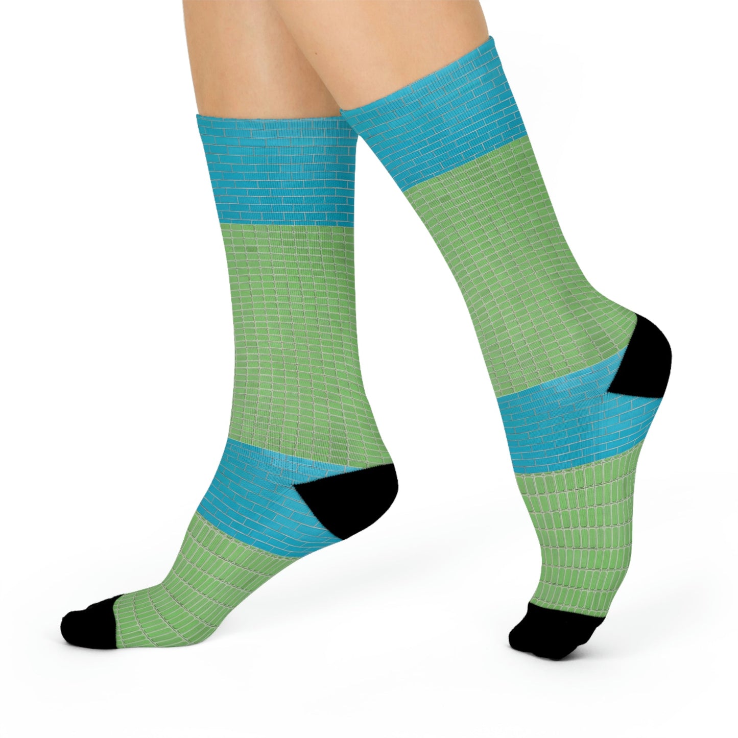 Ceramic Tile Socks Unisex Adult Stretchy Mid Calf Original Atlas Wanderlust