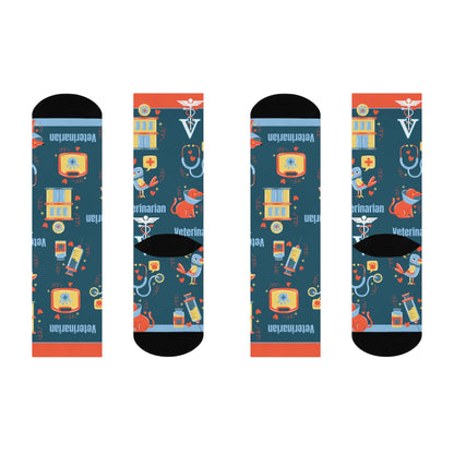 Veterinarian Socks Unisex Adult Stretchy Mid Calf Original Atlas Wanderlust