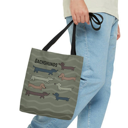 Dachshund Tote, Houndogs Atlas Wanderlust