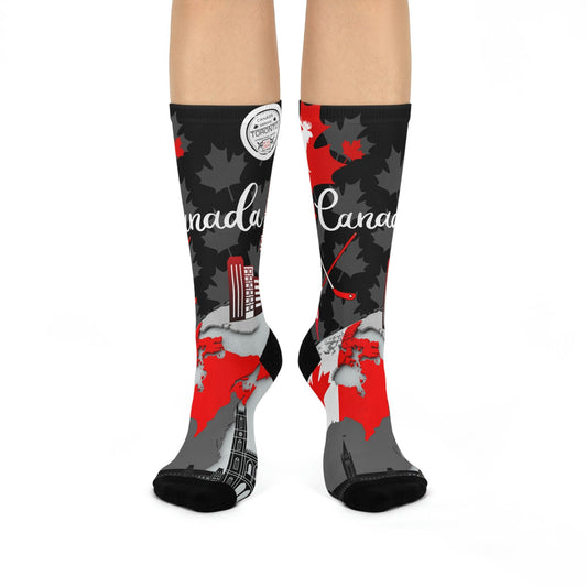 Canada Socks Unisex Adult Stretchy Mid Calf Original Atlas Wanderlust