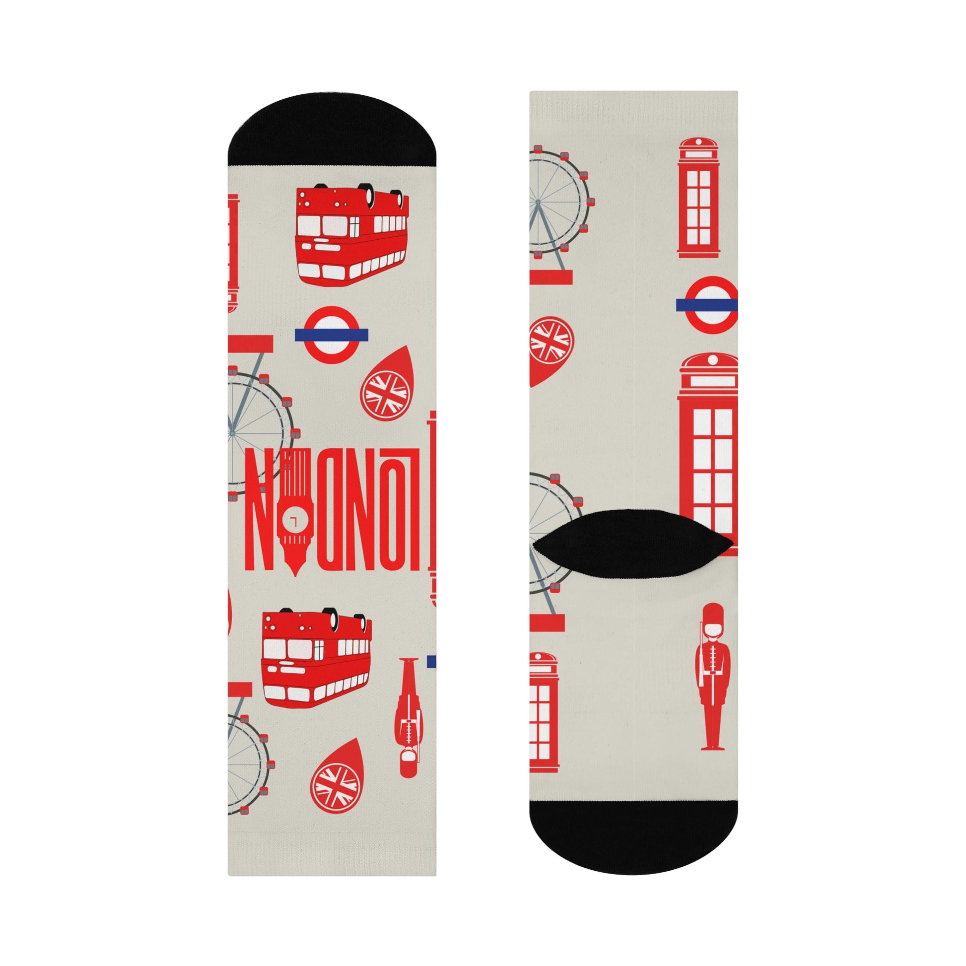London England Socks Anglophile Unisex Adult Stretchy Mid Calf Original Atlas Wanderlust