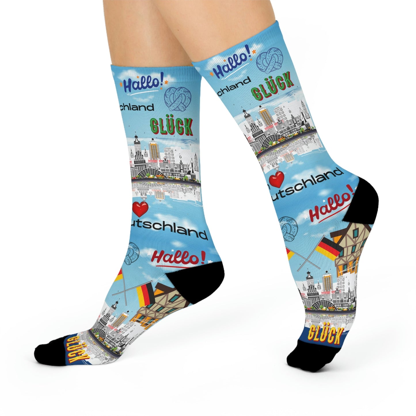 Germany Socks – Deutschland Travel Crew Socks Inspired by Culture & Design Atlas Wanderlust