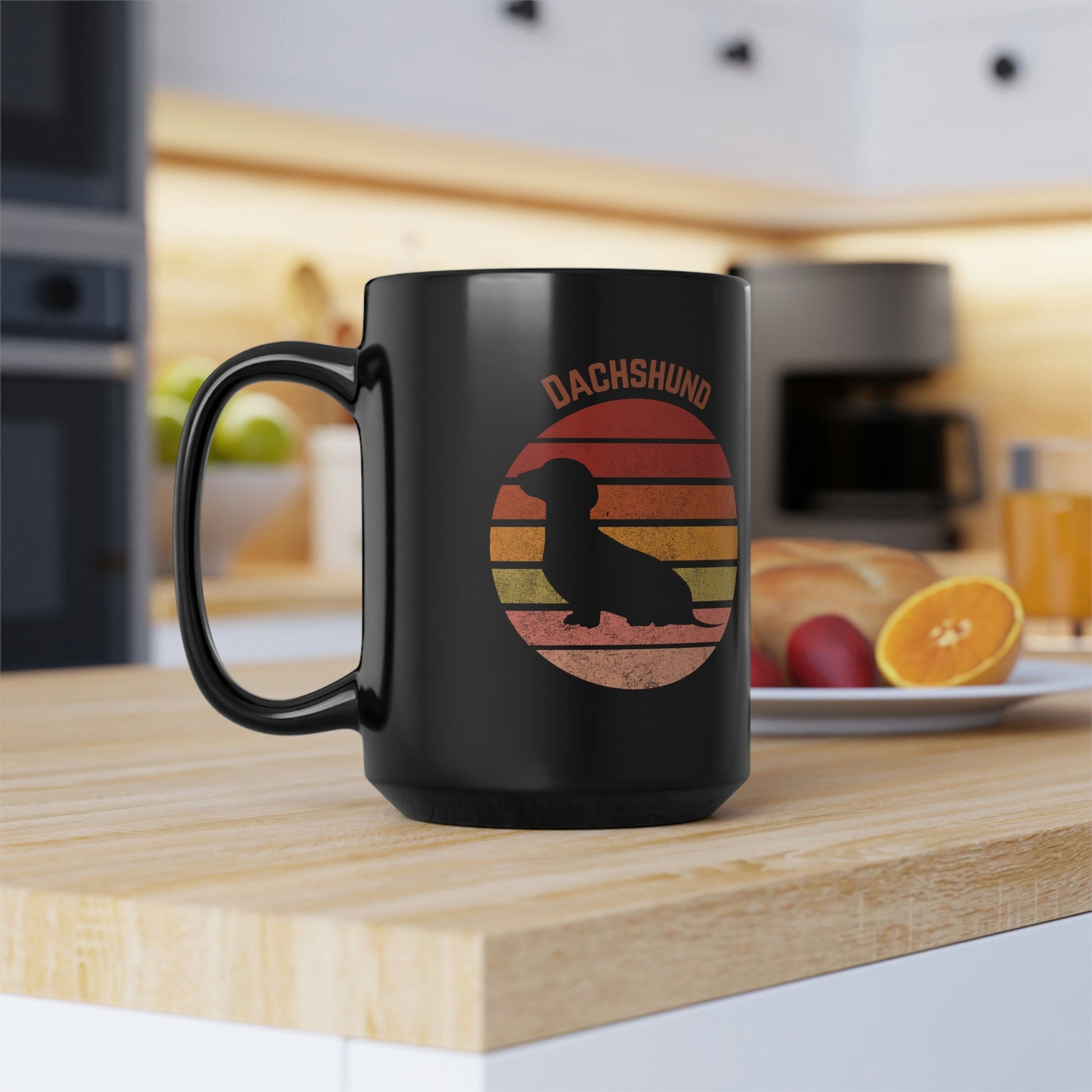 Dachshund Mug, Retro Atlas Wanderlust