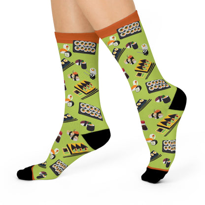 Sushi Socks Roe Unisex Adult Stretchy Mid Calf Original Atlas Wanderlust