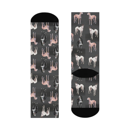 Greyhound Socks Photoshoot Unisex Adult Stretchy Mid Calf Original Atlas Wanderlust