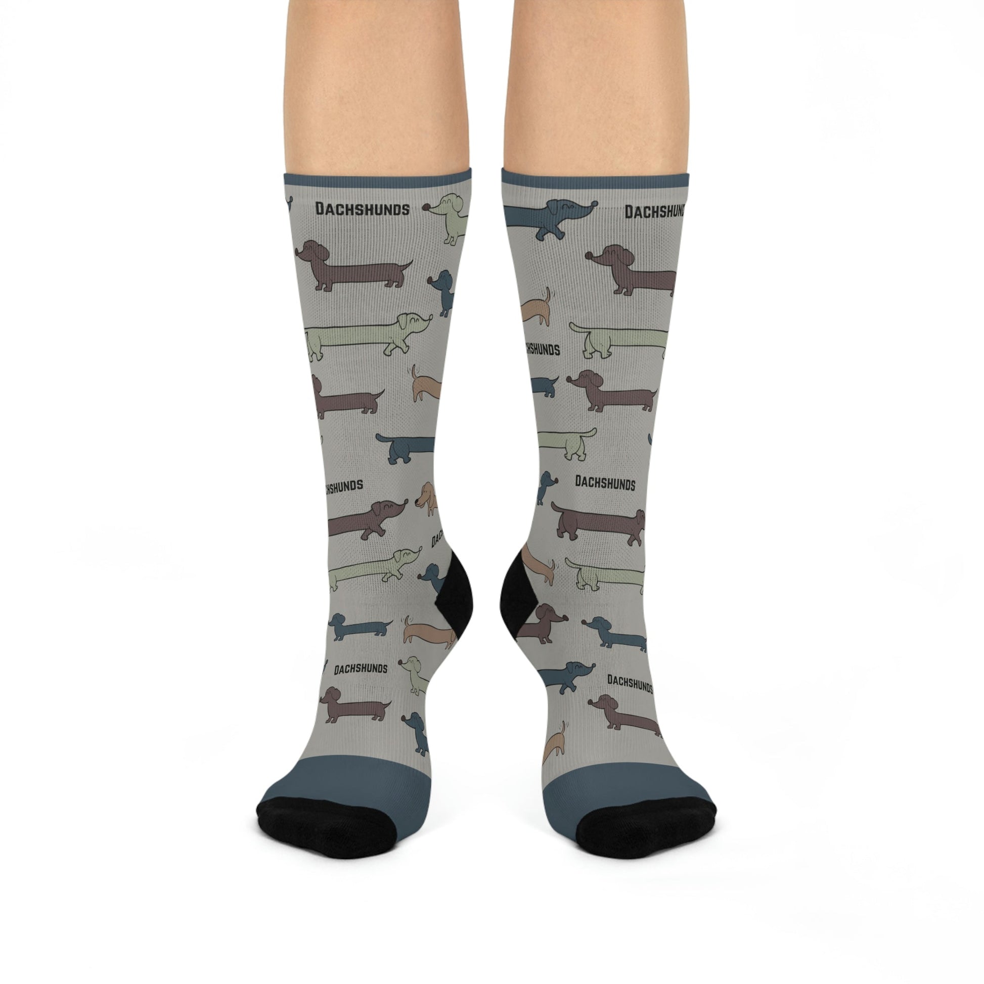 Dachshund Socks Griege Unisex Adult Stretchy Mid Calf Original Atlas Wanderlust