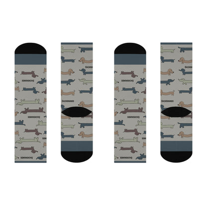 Dachshund Socks Griege Unisex Adult Stretchy Mid Calf Original Atlas Wanderlust