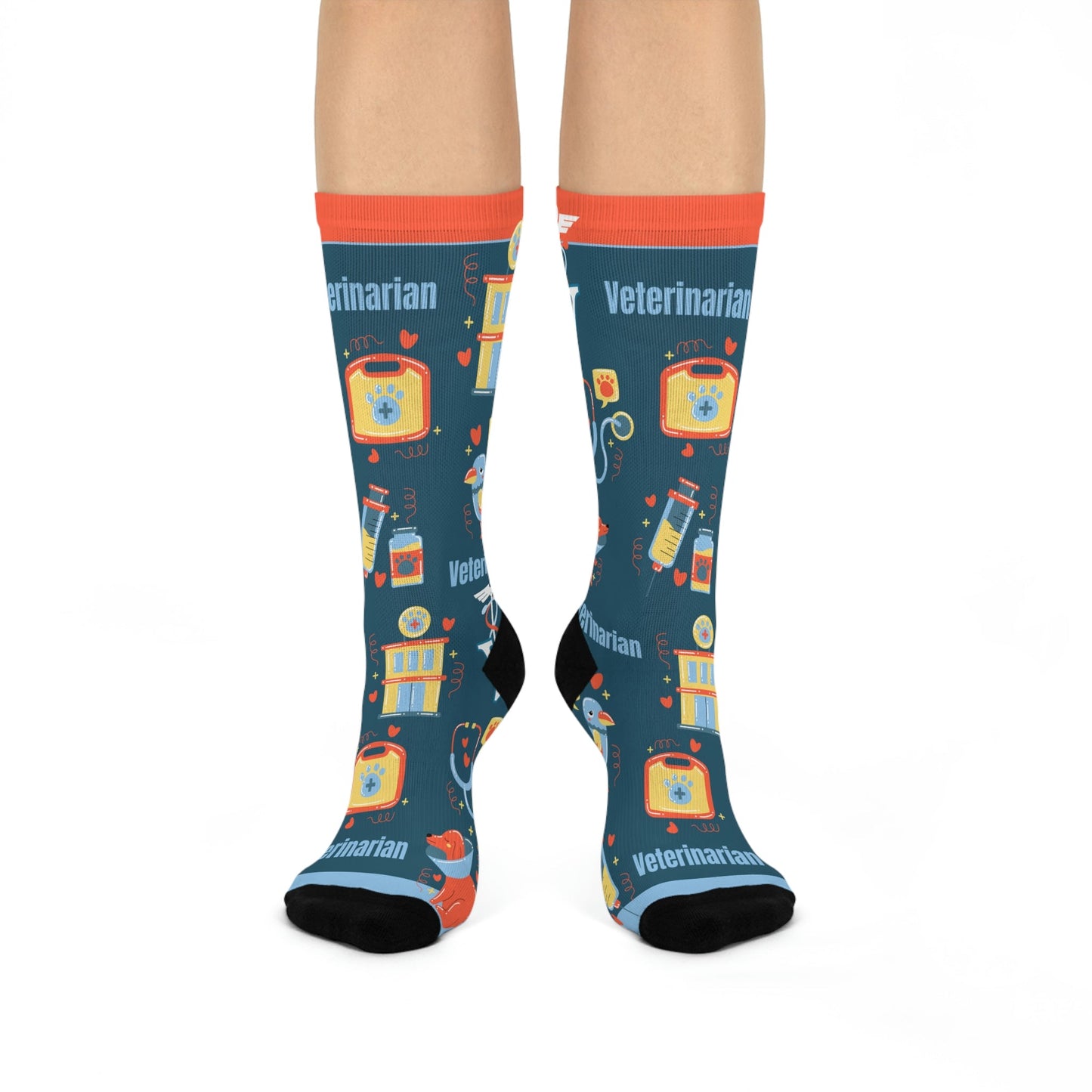 Veterinarian Socks Unisex Adult Stretchy Mid Calf Original Atlas Wanderlust