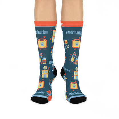 Veterinarian Socks Unisex Adult Stretchy Mid Calf Original Atlas Wanderlust