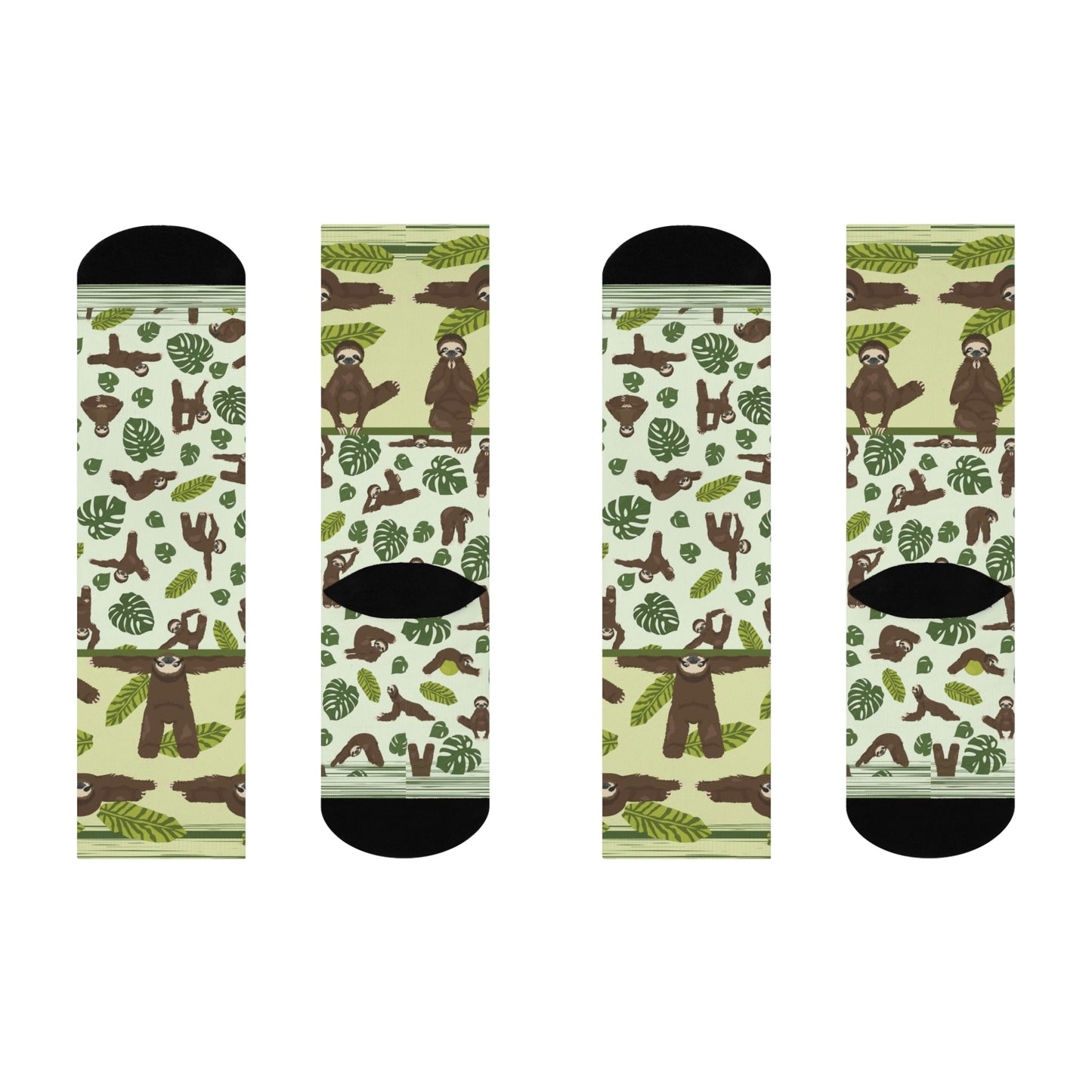 Sloths in Action= Slaction Socks! Unisex Adult Stretchy Mid Calf Original Atlas Wanderlust