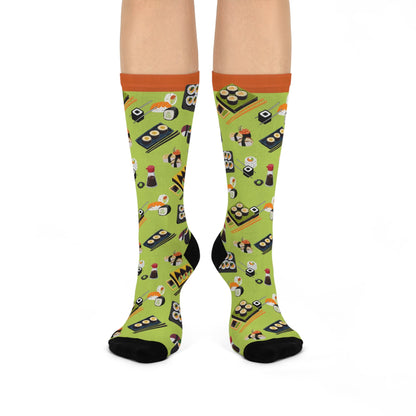 Sushi Socks Roe Unisex Adult Stretchy Mid Calf Original Atlas Wanderlust