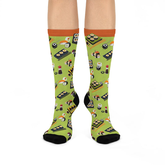 Sushi Socks Roe Unisex Adult Stretchy Mid Calf Original Atlas Wanderlust