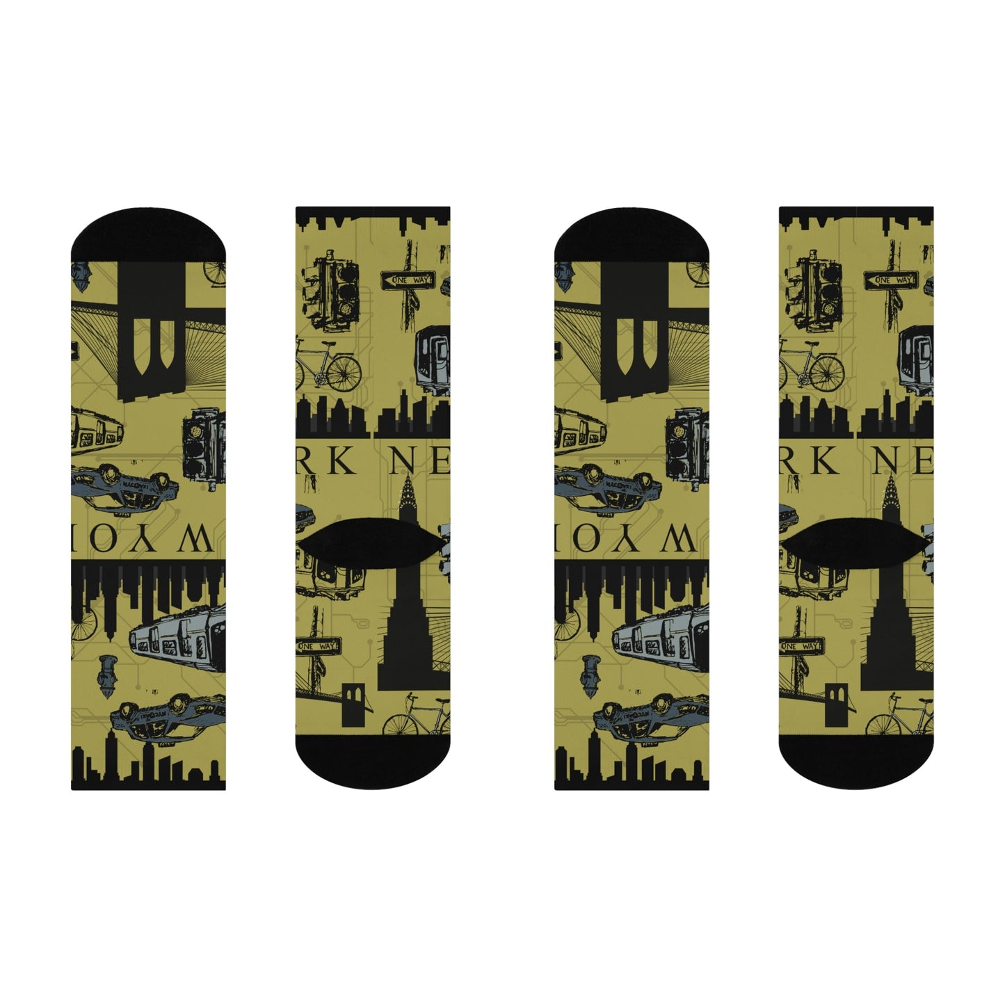 New York City Socks Retro Brooklyn Bridge Unisex Stretchy Atlas Wanderlust