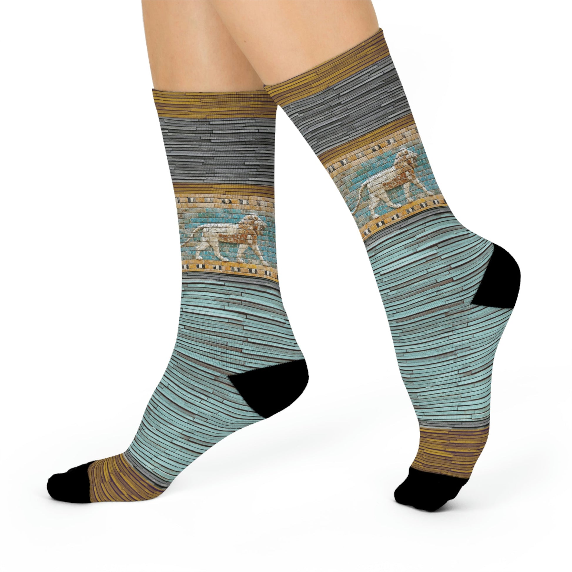 Lion Socks Antiquity Unisex Adult Stretchy Mid Calf Original Atlas Wanderlust