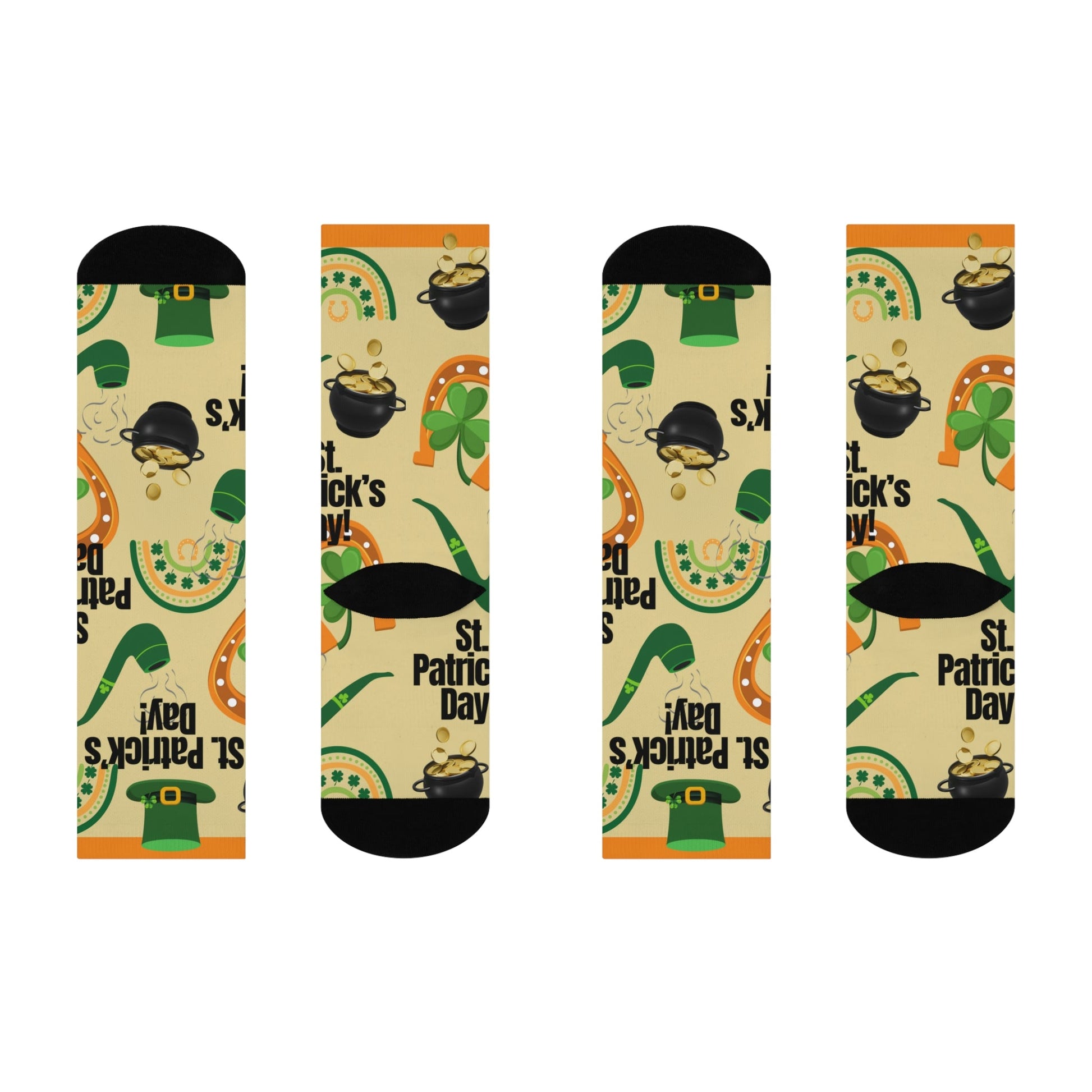 St. Patrick’s Day Socks Pot of Gold Unisex Adult Stretchy Mid Calf Original Atlas Wanderlust
